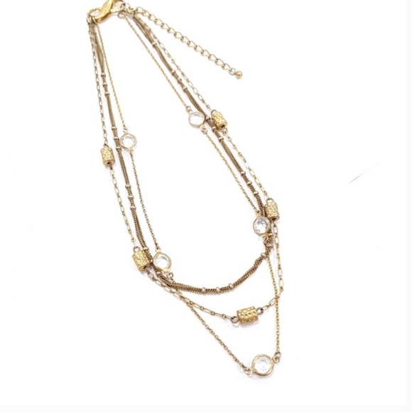 Lia Sophia Jewelry - Lia Sophia Three Strand Multi Way Necklace Gold Tone